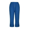 thumbnail image 1 of Patlollav Women'S Cropped Pants Fashionable Solid Color Cotton Linen Loose Pocket Casual Trousers, 1 of 6