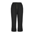 thumbnail image 1 of Patlollav Women'S Cropped Pants Fashionable Solid Color Cotton Linen Loose Pocket Casual Trousers, 1 of 6