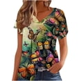 thumbnail image 1 of Patlollav Women'S Plus Size T-Shirts Summer Dressy Casual Blouses Short Sleeve V Neck Tunic Tops, 1 of 6