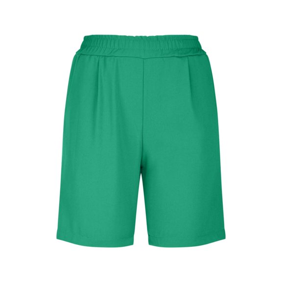 Patlollav Women'S Summer Linen Shorts Elastic Waist Casual Wide Leg Bermuda Shorts Plus Size Pants