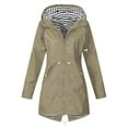 thumbnail image 1 of Patlollav Women Solid Color Rain Jacket Outdoor Hooded Windproof Loose Coats With Pocket, 1 of 5