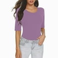 thumbnail image 1 of Patlollav Women Tees Under $10,Tops for Women Casual Solid Color Short-Sleeve Blouses V-Neck Shirts, 1 of 6
