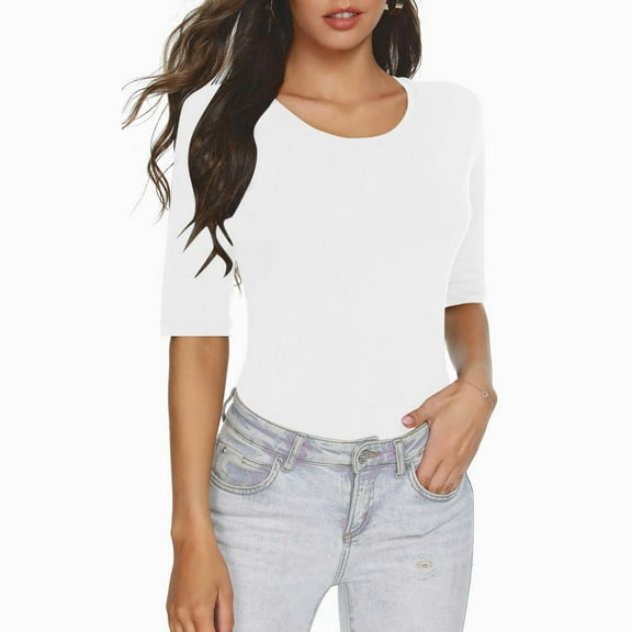 Patlollav Women Tees Under $10,Tops for Women Casual Solid Color Short-Sleeve Blouses V-Neck Shirts