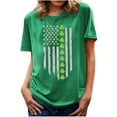 thumbnail image 1 of Patlollav Women Tees Under $10, Tops for Women St. Patrick'S Day T-Shirt Shamrock Heart Print Round Neck Short Sleeve Blouses, 1 of 6