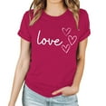thumbnail image 1 of Patlollav Women Tees Under $10, Valentine'S Day Tops for Women's Love Love Print T-Shirt Round Neck Short Sleeve Blouses Shirts, 1 of 6