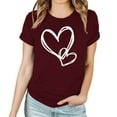 thumbnail image 1 of Patlollav Women Tees Under $10, Valentine'S Day Tops for Women's Love Love Print T-Shirt Round Neck Short Sleeve Blouses Shirts, 1 of 6
