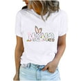 thumbnail image 1 of Patlollav Women Tees Under $10, Women's Round Neck Tops Printed T-Shirt Comfortable Short Sleeve Blouses for Easter, 1 of 6