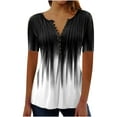 thumbnail image 1 of Patlollav Women Tops Casual Print Round Neck Loose Short Sleeve T-Shirts Blouse Pullover, 1 of 6