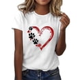 thumbnail image 1 of Patlollav Women Tshirts Under $10, Women Summer Short Sleeve Tops Dog Paw Heart Print Regular Casual Round Neck T Shirt, 1 of 6