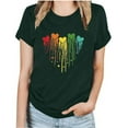 thumbnail image 1 of Patlollav Women Tshirts Under $10, Womens Short Sleeve Tops Rainbow Moon Heart Print Casual Round-Neck Blouse T-Shirt, 1 of 6