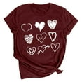 thumbnail image 1 of Patlollav Women Valentine's Day Short Sleeve Tops Love Print Round Neck Shirts, 1 of 5