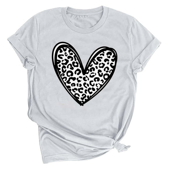 Patlollav Women Valentine's Day Tops Short Sleeve Shirt