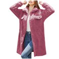 thumbnail image 1 of Patlollav Women Winter Coat Long Sleeve Solid Single-Breasted Diamond Oversized Jacket, 1 of 6