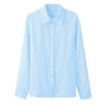thumbnail image 1 of Patlollav Womens Lapel Shirt Fall Casual Long Sleeve Solid Color Shirts Loose Business Tops, 1 of 6