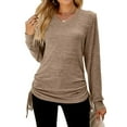 thumbnail image 1 of Patlollav Womens Autumn/Winter T-Shirt Solid Color Loose Long Sleeve Crew-Neck Top/Shirt on Ladies, 1 of 6
