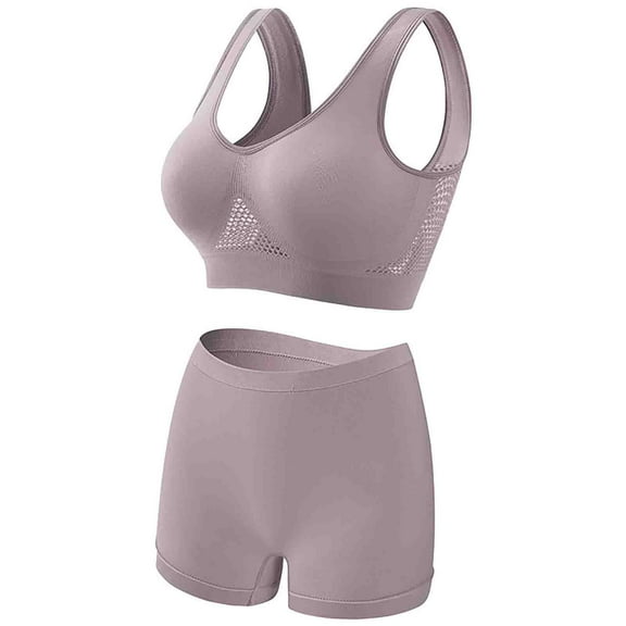 Patlollav Womens Bras,Womens Bra and Panties Seamless Suspender Breathable Sports Shaping Underwear Set