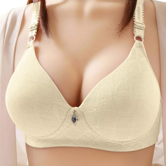 Patlollav Womens Bras Middle Aged and Elderly Comfortable Soft Thin Plus Size Underwear Adjustable Shoulder Straps