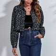 thumbnail image 1 of Patlollav Womens Button Tops Blouse Shirt Print Coat Navel Short Top, 1 of 6