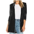 thumbnail image 1 of Patlollav Womens Button Winter Turndown Collar Solid Long Sleeve Outerwear, 1 of 6