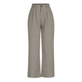 thumbnail image 1 of Patlollav Womens Casual Wide Leg Pants High Waisted Button Down Straight Long Trousers Palazzo Pants, 1 of 6
