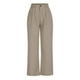 thumbnail image 1 of Patlollav Womens Casual Wide Leg Pants High Waisted Button Down Straight Long Trousers Palazzo Pants, 1 of 6