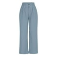 thumbnail image 1 of Patlollav Womens Casual Wide Leg Pants High Waisted Button Down Straight Long Trousers Palazzo Pants, 1 of 6