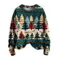 thumbnail image 1 of Patlollav Womens Christmas Tops S-XXL Winter Round Neck Long Sleeved Loose Fitting Sweater, 1 of 6