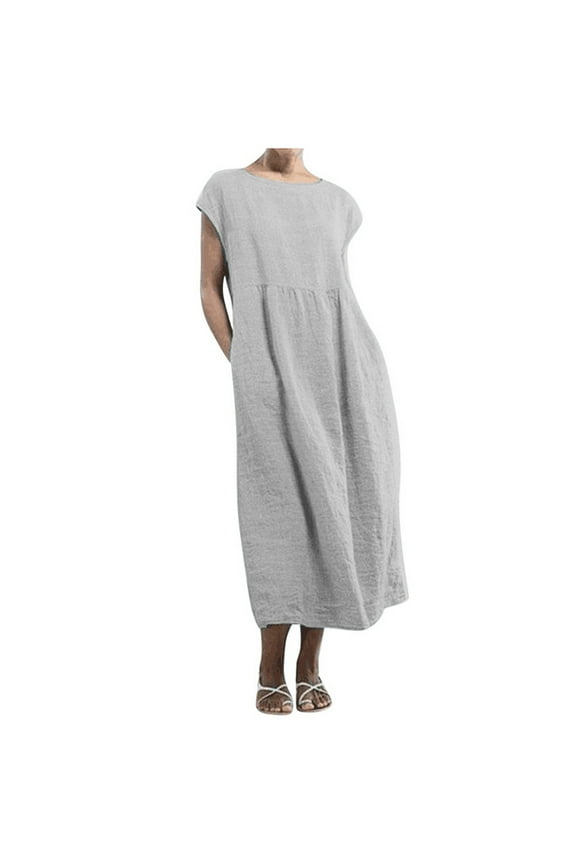 Womens Dresses,Women's Sleeveless Pockets Baggy Kaftan Long Dress