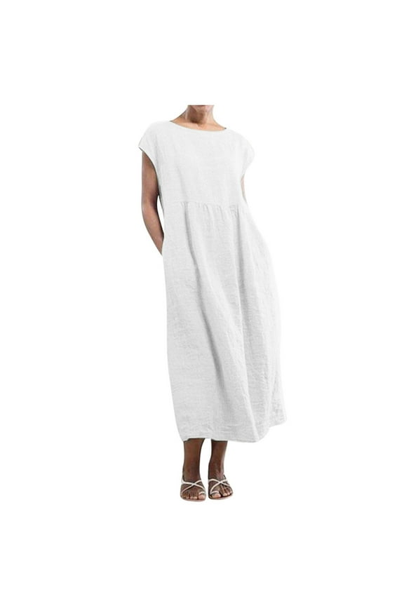 Womens Dresses,Women's Sleeveless Pockets Baggy Kaftan Long Dress