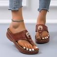 thumbnail image 1 of Patlollav Womens Summer Comfortable Wedge Slippers Woman Wear Thick Bottom Casual Beach Sandals, 1 of 5