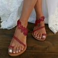 thumbnail image 1 of Patlollav Womens Summer Sandals For Woman Slip-On Flat Shoe Female Open Toe Slip-On Beach Slipper, 1 of 3