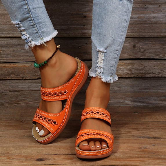 Patlollav Womens Woman Ladies Fashion Casual Sandals Wedges Shoes Outdoor Slippers