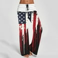 thumbnail image 1 of Patlollav Independence Day Pants for Women Elastic Waist Leisure Tie Straight Leg Pants, 1 of 6