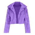 thumbnail image 1 of Patlollav Womens Coat Fluffys Fleece Turn-Down Collar Faux Furs Top Short Loose Coat, 1 of 5