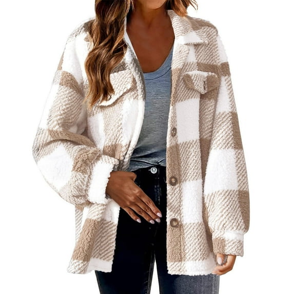 Patlollav Womens Coats,Ladies Fall Winter Straight Cardigan Button Pocket Coat