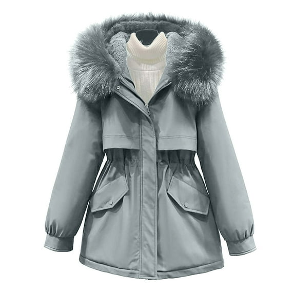 Patlollav Womens Coats Winter Plush And Thick Insulation Work Attire Overcoming Cotton Jacket