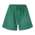 thumbnail image 1 of Patlollav Womens Comfy Drawstring Splice Casual Elastic Waist Pocketed Loose Shorts Pants, 1 of 6