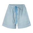 thumbnail image 1 of Patlollav Womens Comfy Drawstring Splice Casual Elastic Waist Pocketed Loose Shorts Pants, 1 of 6
