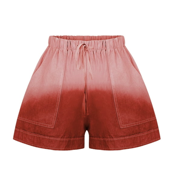 Patlollav Womens Comfy Summer Tie-Dye Shorts Drawstring Elastic Waist Pockets Casual Pants
