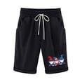 thumbnail image 1 of Patlollav Womens Cotton Linen Shorts Independence Day Print Casual Summer Elastic Waist Comfy Shorts with Pocket, 1 of 6