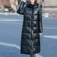 thumbnail image 1 of Patlollav Womens Down Jacket Loose Hooded Knee-Length Extended Thickened Cotton Coat, 1 of 6