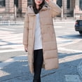 thumbnail image 1 of Patlollav Womens Down Jacket Loose Hooded Knee-Length Extended Thickened Cotton Coat, 1 of 6