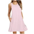 thumbnail image 1 of Patlollav Womens Dress 2024,Fashion Women Summer Casual Round-Neck Solid Sleeveless Mini Dress,Sizes S-XXL, 1 of 5