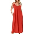 thumbnail image 1 of Patlollav Womens Dresses,Women's Summer Casual Sleeveless Round Neck Solid fork Opening Dress, 1 of 6