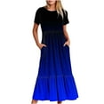 thumbnail image 1 of Patlollav Womens Dresses,Women's Summer Gradient Print Dress Casual Flowy Tiered Maxi Beach Dress with Pockets, 1 of 6