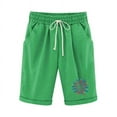 thumbnail image 1 of Patlollav Womens Elastic Waist Casual Comfy Cotton Linen Beach Shorts with Drawstring Knee Length Shorts, 1 of 6