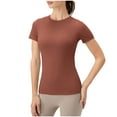 thumbnail image 1 of Patlollav Womens Exercises Breathable Running Yoga Sports Round-Neck Short Sleeve Blouse, 1 of 6