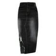 thumbnail image 1 of Patlollav Womens Fashion High Waist Ripped Destroyed Bodycon Street Style Denim Skirt, 1 of 6