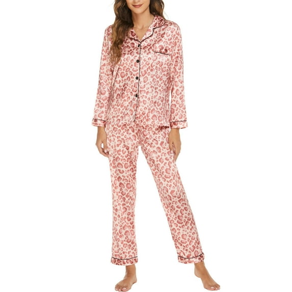 Patlollav Womens Fashion Print Home Wear Two-Piece Suit Long Sleeve Pants Pajama Set