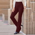 thumbnail image 1 of Patlollav Womens Flare Solid Suit Pants Leisure Trousers 95%Polyester 5%Spandex Pants, 1 of 6